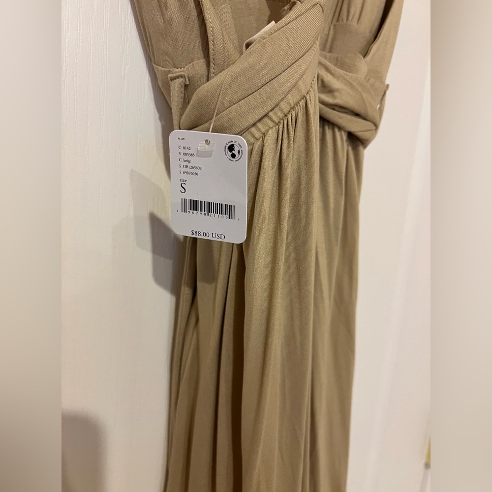 NWT Free People Dani Convertible Open-Back One-Piece Jumpsuit Beige Small NEW - Picture 7 of 7